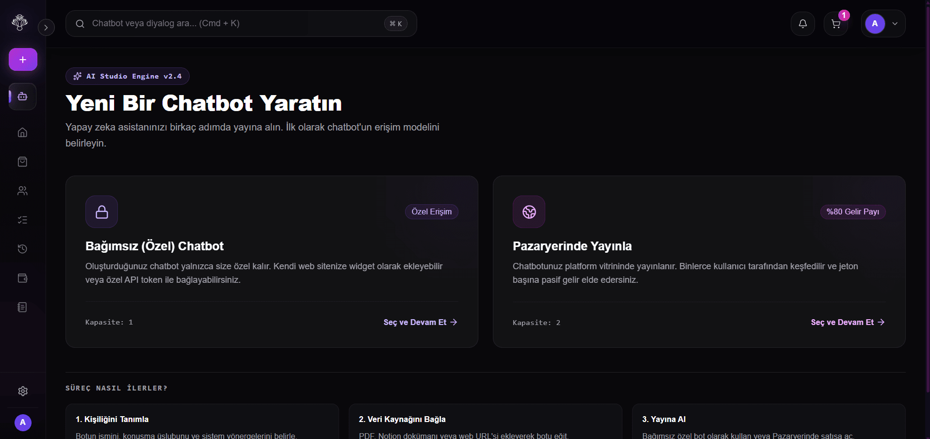 Model oluşturma ekranı